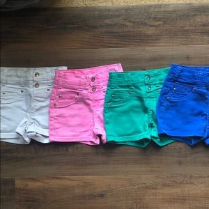 Lot of 4 High Waisted Justice Jean Shorts Size 7R